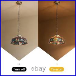 Vintage Tiffany Pendant Light, Colorful Flower Core Glass Lamp, Single Head, New Vintage Tiffany Pendant Light, Colorful Flower Core Glass Lamp, Single Head, New