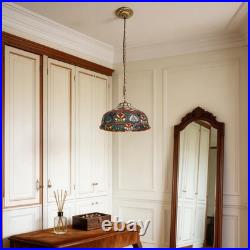 Vintage Tiffany Pendant Light, Colorful Flower Core Glass Lamp, Single Head, New