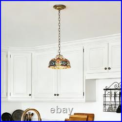 Vintage Tiffany Pendant Light, Colorful Flower Core Glass Lamp, Single Head, New