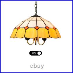Vintage Tiffany Style Chandelier Hanging Light Stained Glass Pendant Lamp