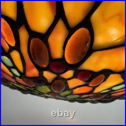 Vintage Tiffany Style Dragonfly Stained Glass Hanging Lamp Chandelier Light