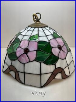 Vintage Tiffany Style Floral Stained Glass Ceiling Hanging Lamp Free Shipping