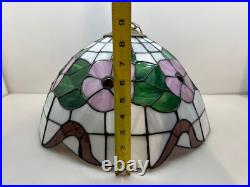 Vintage Tiffany Style Floral Stained Glass Ceiling Hanging Lamp Free Shipping
