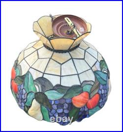Vintage Tiffany Style Fruit Stained Acrylic Glass Hanging Pendant Ceiling Lamp