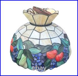 Vintage Tiffany Style Fruit Stained Acrylic Glass Hanging Pendant Ceiling Lamp