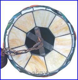 Vintage Tiffany Style Fruit Stained Acrylic Glass Hanging Pendant Ceiling Lamp