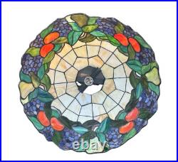Vintage Tiffany Style Fruit Stained Acrylic Glass Hanging Pendant Ceiling Lamp