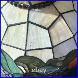 Vintage Tiffany Style Fruit Stained Acrylic Glass Hanging Pendant Ceiling Lamp
