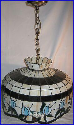 Vintage Tiffany Style Hanging Floral Design Tulips Ceiling Lamp