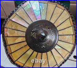 Vintage Tiffany-Style Hanging Light Fixture / Stained Glass Chandelier