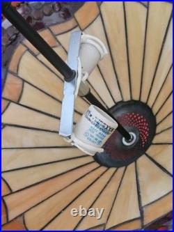 Vintage Tiffany-Style Hanging Light Fixture / Stained Glass Chandelier