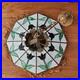 Vintage Tiffany Style Ruby Tulips Leaded Stained Glass Hanging Lamp 22.5 u-15A