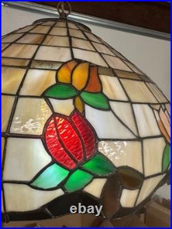 Vintage Tiffany Style Stained Glass Ceiling Light Hanging Lamp Floral Tulip 20