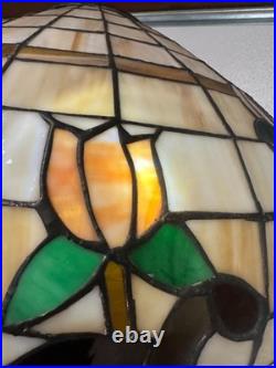 Vintage Tiffany Style Stained Glass Ceiling Light Hanging Lamp Floral Tulip 20