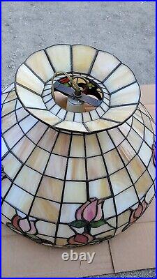 Vintage Tiffany Style Stained Glass Ceiling Light Hanging Pendant Lamp Floral