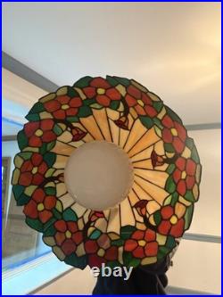Vintage Tiffany-Style Stained Glass Hanging Lamp