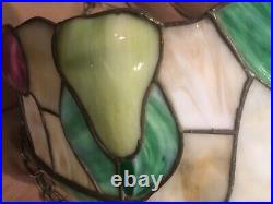 Vintage Tiffany Style Stained Glass Light Hanging Lamp Fruit Design 20 D
