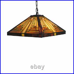 Vintage Tiffany Style Stained Glass Pendant Lamp Ceiling Fixture Hanging Light