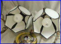 Vintage Tiffany Tulip Style Swag Lamps Ceiling Fixtures