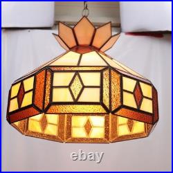 Vintage Traditional Slag Glass Chandelier Dining Hanging Lamp Large 18 Retro