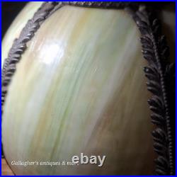 Vintage Tulip Slag Glass Hanging Lamp Green 8 Petal MCM Swag Lamp Light Vintage Tulip Slag Glass Hanging Lamp Green 8 Petal MCM Swag Lamp Light