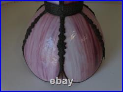 Vintage Tulip Slag Glass Hanging Lamp Pink 6 Petal Swag Lamp Light