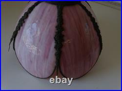 Vintage Tulip Slag Glass Hanging Lamp Pink 6 Petal Swag Lamp Light