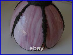 Vintage Tulip Slag Glass Hanging Lamp Pink 6 Petal Swag Lamp Light