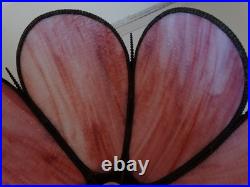 Vintage Tulip Slag Glass Hanging Lamp Pink 6 Petal Swag Lamp Light