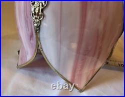 Vintage Tulip Slag Glass Hanging Lamp Pink Petal Swag Lamp Light Fixture