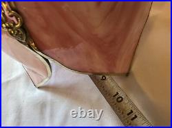 Vintage Tulip Slag Glass Hanging Lamp Pink Petal Swag Lamp Light Fixture