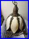 Vintage Tulip Slag Glass Hanging Light / Lamp Pre-owned
