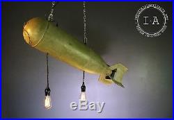 Vintage US Army Practice Bomb Hanging Lamp Chandelier
