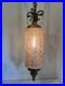 Vintage Unique Rare Hanging Swag Lamp Etched Glass Birds, Flowers Intricate