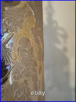 Vintage Unique Rare Hanging Swag Lamp Etched Glass Birds, Flowers Intricate