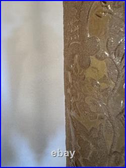 Vintage Unique Rare Hanging Swag Lamp Etched Glass Birds, Flowers Intricate