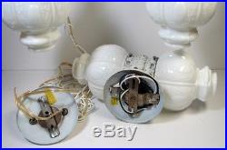 Vintage Vanity Bathroom Light Set Hanging Swag Lamps +Wall Fixture Glass Globes