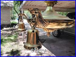 Vintage Victorian 4 Light Chandelier Brass Hanging Ceiling Antique Fixture Lamp