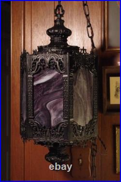 Vintage Victorian Pendant Style Gothic Swag Hanging Light GIM MCM Refurbish