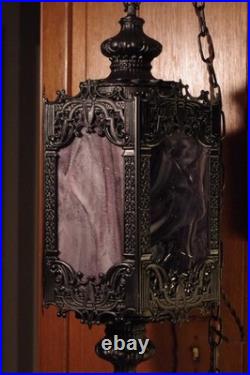Vintage Victorian Pendant Style Gothic Swag Hanging Light GIM MCM Refurbish