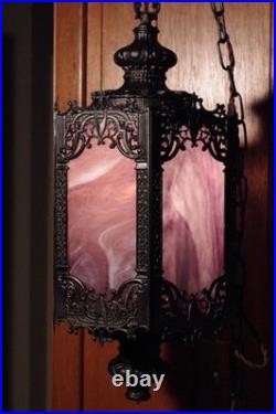Vintage Victorian Pendant Style Gothic Swag Hanging Light GIM MCM Refurbish