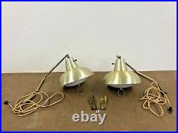 Vintage WALL SCONCE LIGHT PAIR Fixture mid century modern lamp PULL DOWN set 50s