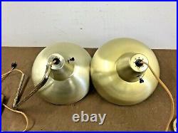 Vintage WALL SCONCE LIGHT PAIR Fixture mid century modern lamp PULL DOWN set 50s