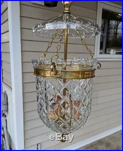 Vintage Waterford Crystal Bell Jar Lamp Chandelier Pendant Hanging Light Fixture