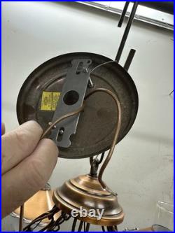 Vintage Western Wagon Wheel Hanging Lamp 24 In. Wide With5 Lights Great Cond