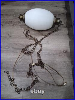 Vintage White Glass Swag Lamp