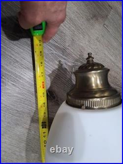 Vintage White Glass Swag Lamp