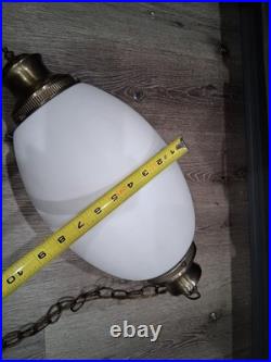 Vintage White Glass Swag Lamp