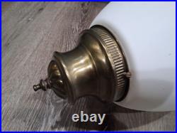 Vintage White Glass Swag Lamp