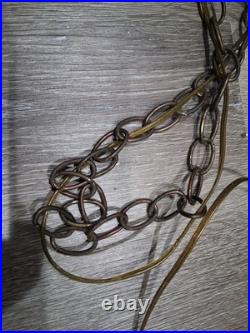 Vintage White Glass Swag Lamp